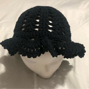 Black Crochet Women's Hat
